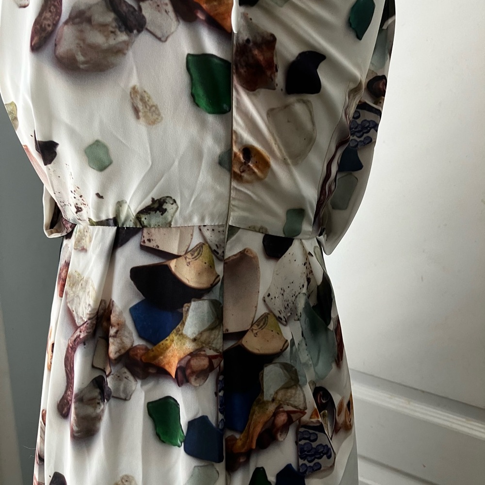 Elegant Costal vibe Multicolor Sleeveless very elegant waistband. Vintage dress - Picture 9 of 14